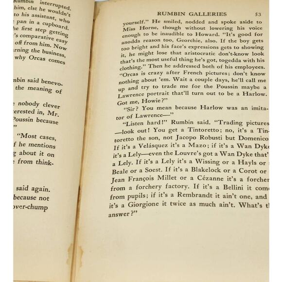 Rumbin Galleries By Booth Tarkington Vintage Romantic Novel Book 1937 - Picture 9 of 16